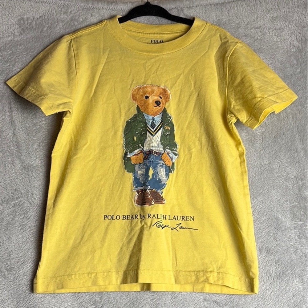 Polo Bear by Ralph Lauren Yellow T‎ Shirt Graphic Tee Childrens 4 Comfy Casual